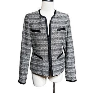 Anne Klein Long Sleeve Suit Jacket Blazer Black & White Size 4